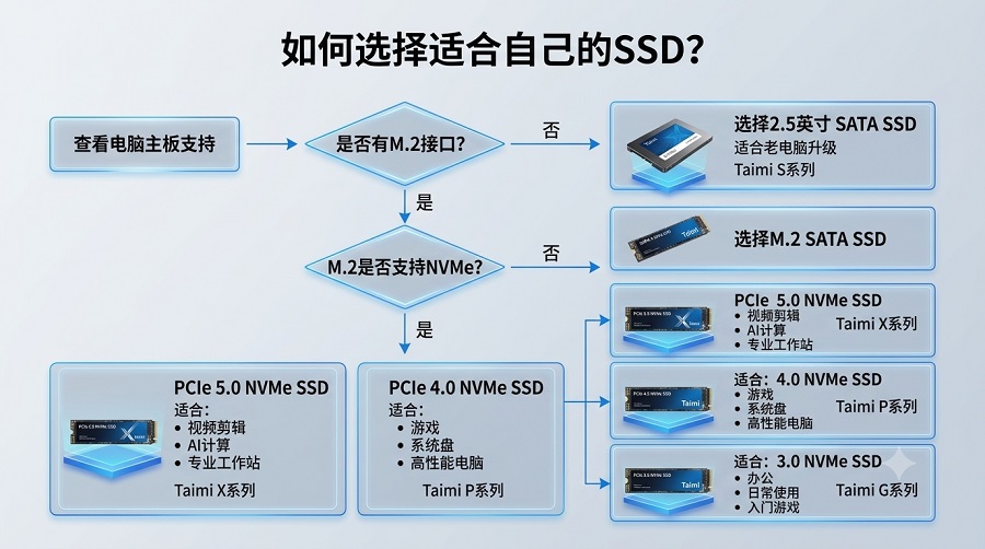 SSD固态硬盘选购流程,根据主板和使用需求选择SSD