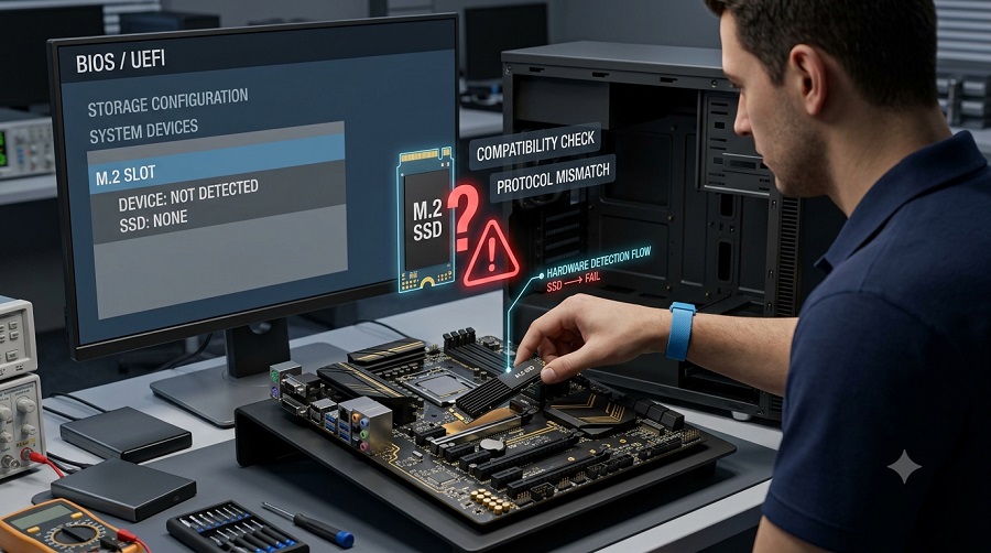 M.2 SSD安装后无法识别的原因和排查方法
