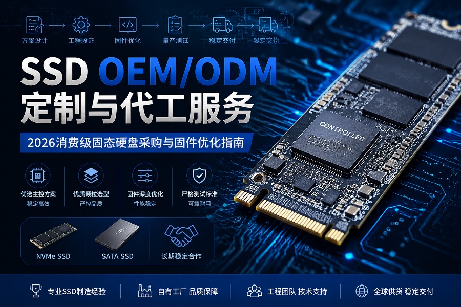 SSD OEM/ODM固态硬盘定制与生产流程工程示意图