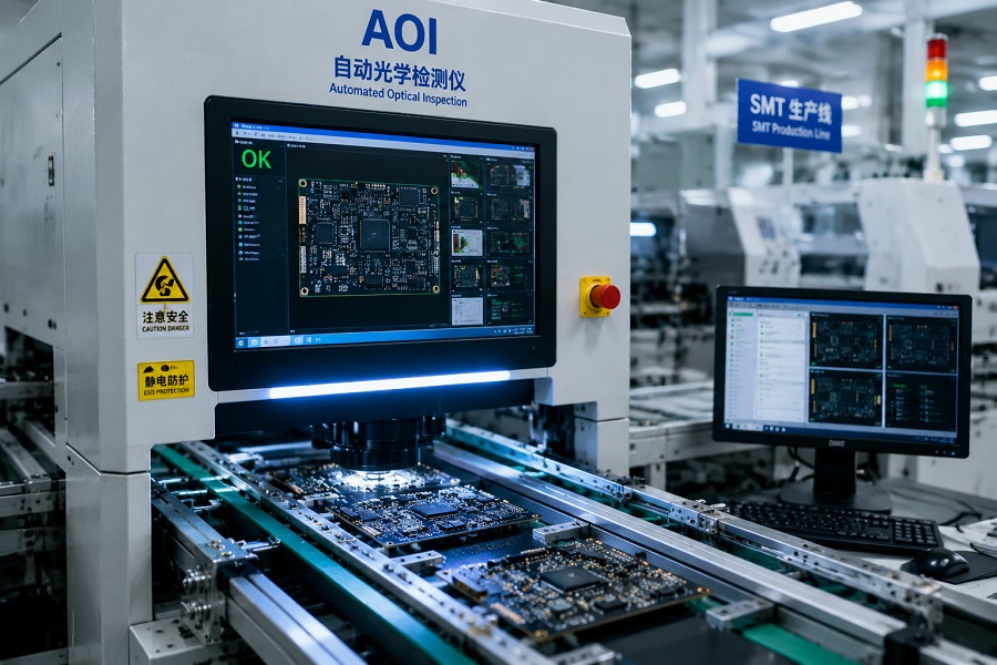 SSD PCB板SMT贴片后的AOI自动光学检测