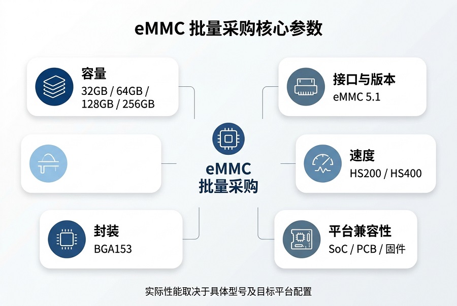 eMMC批量采购核心参数