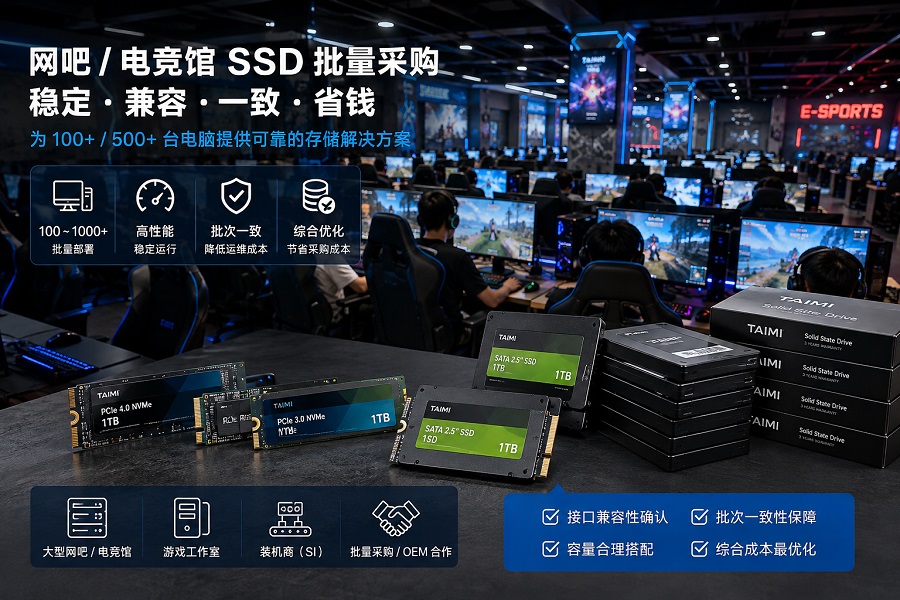 网吧电竞馆SSD批量采购与电脑存储升级方案