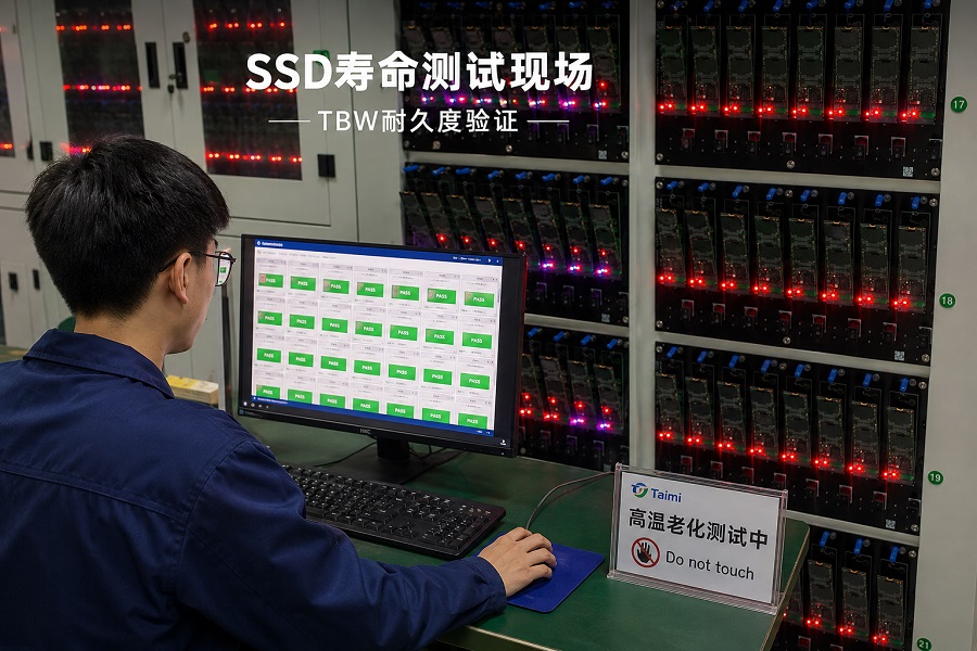 SSD寿命测试现场-TBW耐久度验证